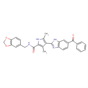 920286-34-6  1H-Pyrrole-2-carboxamide,N-(1,3-benzodioxol-5-ylmethyl)-4-(6-benzoyl-1H-benzimidazol-2-yl)-3,5-dimethyl-