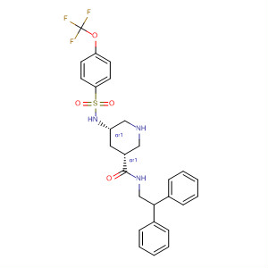 920292-21-3  3-Piperidinecarboxamide,N-(2,2-diphenylethyl)-5-[[[4-(trifluoromethoxy)phenyl]sulfonyl]amino]-,(3R,5S)-rel-