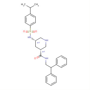 920292-24-6  3-Piperidinecarboxamide,N-(2,2-diphenylethyl)-5-[[[4-(1-methylethyl)phenyl]sulfonyl]amino]-,(3R,5S)-rel-
