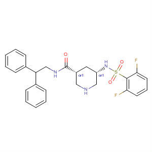 920292-45-1  3-Piperidinecarboxamide,5-[[(2,6-difluorophenyl)sulfonyl]amino]-N-(2,2-diphenylethyl)-,(3R,5S)-rel-