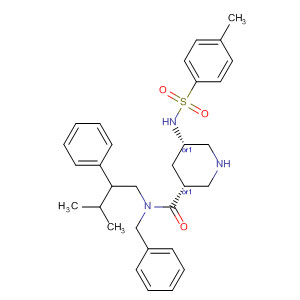 920293-49-8  3-Piperidinecarboxamide,N-(3-methyl-2-phenylbutyl)-5-[[(4-methylphenyl)sulfonyl]amino]-N-(phenylmethyl)-, (3R,5S)-rel-