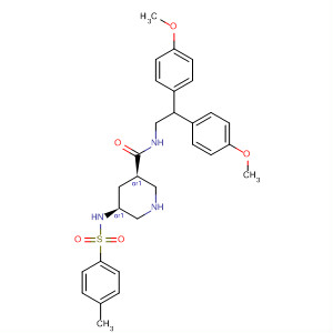 920293-53-4  3-Piperidinecarboxamide,N-[2,2-bis(4-methoxyphenyl)ethyl]-5-[[(4-methylphenyl)sulfonyl]amino]-,(3R,5S)-rel-