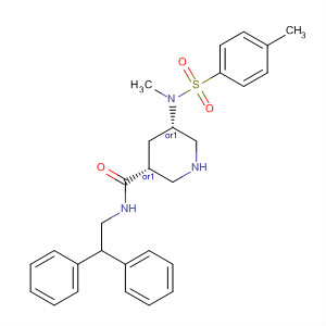 920294-67-3  3-Piperidinecarboxamide,N-(2,2-diphenylethyl)-5-[methyl[(4-methylphenyl)sulfonyl]amino]-,(3R,5S)-rel-