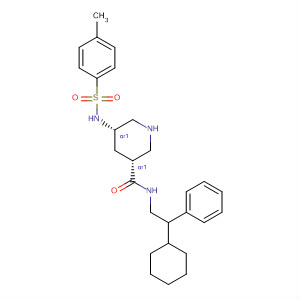 920294-70-8  3-Piperidinecarboxamide,N-(2-cyclohexyl-2-phenylethyl)-5-[[(4-methylphenyl)sulfonyl]amino]-,(3R,5S)-rel-