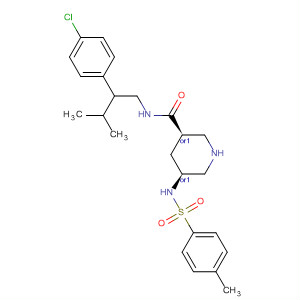920294-76-4  3-Piperidinecarboxamide,N-[2-(4-chlorophenyl)-3-methylbutyl]-5-[[(4-methylphenyl)sulfonyl]amino]-, (3R,5S)-rel-