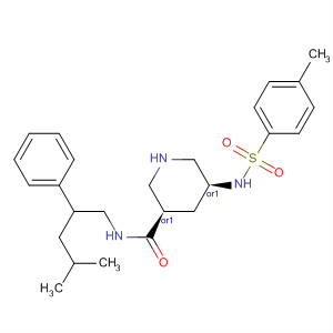 920294-80-0  3-Piperidinecarboxamide,N-(4-methyl-2-phenylpentyl)-5-[[(4-methylphenyl)sulfonyl]amino]-,(3R,5S)-rel-