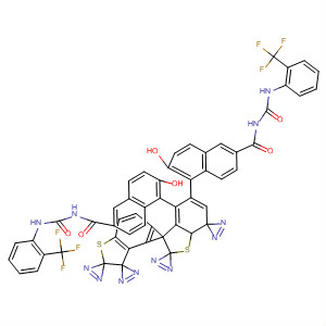 918332-69-1  2-Naphthalenecarboxamide,5,5'-[3,7-dibenzothiophenediylbis(2,1-diazenediyl)]bis[6-hydroxy-N-[[[2-(trifluoromethyl)phenyl]amino]carbonyl]-
