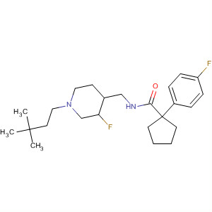 918333-85-4  Cyclopentanecarboxamide,N-[[1-(3,3-dimethylbutyl)-3-fluoro-4-piperidinyl]methyl]-1-(4-fluorophenyl)-