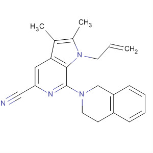 918336-64-8  1H-Pyrrolo[2,3-c]pyridine-5-carbonitrile,7-(3,4-dihydro-2(1H)-isoquinolinyl)-2,3-dimethyl-1-(2-propen-1-yl)-