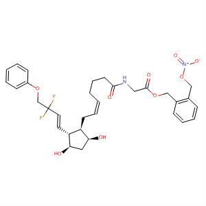 918341-41-0  Glycine,N-[(5Z)-7-[(1R,2R,3R,5S)-2-[(1E)-3,3-difluoro-4-phenoxy-1-buten-1-yl]-3,5-dihydroxycyclopentyl]-1-oxo-5-hepten-1-yl]-,[2-[(nitrooxy)methyl]phenyl]methyl ester