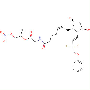 918342-33-3  Glycine,N-[(5Z)-7-[(1R,2R,3R,5S)-2-[(1E)-3,3-difluoro-4-phenoxy-1-buten-1-yl]-3,5-dihydroxycyclopentyl]-1-oxo-5-hepten-1-yl]-,1-methyl-2-(nitrooxy)ethyl ester