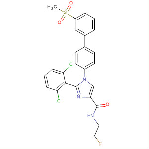 918348-95-5  1H-Imidazole-4-carboxamide,2-(2,6-dichlorophenyl)-N-(2-fluoroethyl)-1-[3'-(methylsulfonyl)[1,1'-biphenyl]-4-yl]-