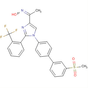 918349-20-9  Ethanone,1-[1-[3'-(methylsulfonyl)[1,1'-biphenyl]-4-yl]-2-[2-(trifluoromethyl)phenyl]-1H-imidazol-4-yl]-, oxime
