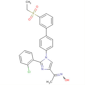 918349-21-0  Ethanone,1-[2-(2-chlorophenyl)-1-[3'-(ethylsulfonyl)[1,1'-biphenyl]-4-yl]-1H-imidazol-4-yl]-, oxime