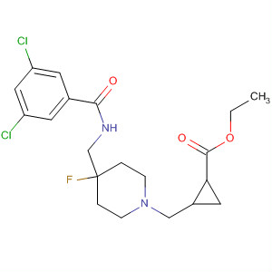 918430-46-3  Cyclopropanecarboxylic acid,2-[[4-[[(3,5-dichlorobenzoyl)amino]methyl]-4-fluoro-1-piperidinyl]methyl]-, ethyl ester