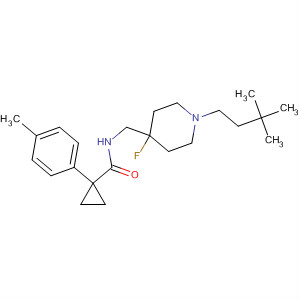 918431-02-4  Cyclopropanecarboxamide,N-[[1-(3,3-dimethylbutyl)-4-fluoro-4-piperidinyl]methyl]-1-(4-methylphenyl)-