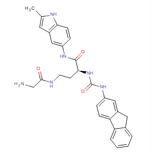 918435-02-6  Butanamide,4-[(2-aminoacetyl)amino]-2-[[(9H-fluoren-2-ylamino)carbonyl]amino]-N-(2-methyl-1H-indol-5-yl)-, (2S)-