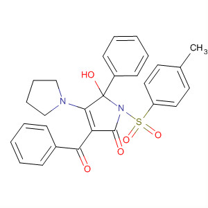 918442-47-4  2H-Pyrrol-2-one,3-benzoyl-1,5-dihydro-5-hydroxy-1-[(4-methylphenyl)sulfonyl]-5-phenyl-4-(1-pyrrolidinyl)-
