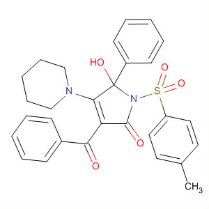 918442-49-6  2H-Pyrrol-2-one,3-benzoyl-1,5-dihydro-5-hydroxy-1-[(4-methylphenyl)sulfonyl]-5-phenyl-4-(1-piperidinyl)-