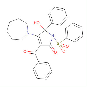 918442-50-9  2H-Pyrrol-2-one,3-benzoyl-4-(hexahydro-1H-azepin-1-yl)-1,5-dihydro-5-hydroxy-5-phenyl-1-(phenylsulfonyl)-