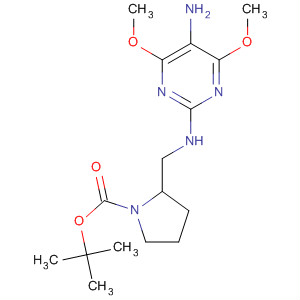 918445-21-3  1-Pyrrolidinecarboxylic acid,2-[[(5-amino-4,6-dimethoxy-2-pyrimidinyl)amino]methyl]-,1,1-dimethylethyl ester