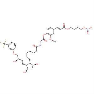 918449-34-0  2-Propenoic acid,3-[4-[[2-[[(5Z)-7-[(1R,2R,3R,5S)-3,5-dihydroxy-2-[(1E,3R)-3-hydroxy-4-[3-(trifluoromethyl)phenoxy]-1-buten-1-yl]cyclopentyl]-1-oxo-5-hepten-1-yl]amino]acetyl]oxy]-3-methoxyphenyl]-, 4-(nitrooxy)butyl ester, (2E)-