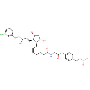 918449-46-4  Glycine,N-[(5Z)-7-[(1R,2R,3R,5S)-2-[(1E,3R)-4-(3-chlorophenoxy)-3-hydroxy-1-buten-1-yl]-3,5-dihydroxycyclopentyl]-1-oxo-5-hepten-1-yl]-,4-[(nitrooxy)methyl]phenyl ester
