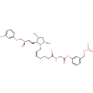 918449-47-5  Glycine,N-[(5Z)-7-[(1R,2R,3R,5S)-2-[(1E,3R)-4-(3-chlorophenoxy)-3-hydroxy-1-buten-1-yl]-3,5-dihydroxycyclopentyl]-1-oxo-5-hepten-1-yl]-,3-[(nitrooxy)methyl]phenyl ester