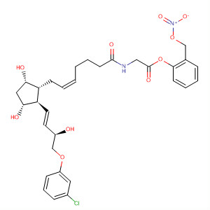 918449-48-6  Glycine,N-[(5Z)-7-[(1R,2R,3R,5S)-2-[(1E,3R)-4-(3-chlorophenoxy)-3-hydroxy-1-buten-1-yl]-3,5-dihydroxycyclopentyl]-1-oxo-5-hepten-1-yl]-,2-[(nitrooxy)methyl]phenyl ester