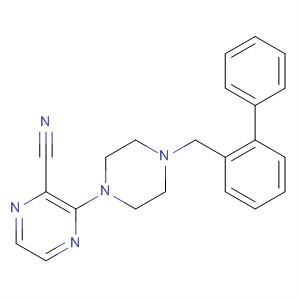 918481-90-0  2-Pyrazinecarbonitrile, 3-[4-([1,1'-biphenyl]-2-ylmethyl)-1-piperazinyl]-