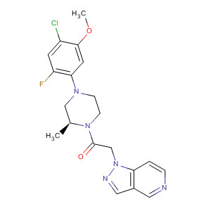 918483-64-4  Ethanone,1-[(2S)-4-(4-chloro-2-fluoro-5-methoxyphenyl)-2-methyl-1-piperazinyl]-2-(1H-pyrazolo[4,3-c]pyridin-1-yl)-