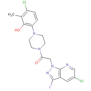 918484-30-7  Ethanone,2-(5-chloro-3-iodo-1H-pyrazolo[3,4-b]pyridin-1-yl)-1-[4-(4-chloro-3-methoxyphenyl)-1-piperazinyl]-