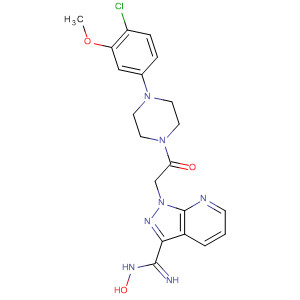 918484-66-9  1H-Pyrazolo[3,4-b]pyridine-3-carboximidamide,1-[2-[4-(4-chloro-3-methoxyphenyl)-1-piperazinyl]-2-oxoethyl]-N-hydroxy-