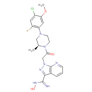 918485-30-0  1H-Pyrazolo[3,4-b]pyridine-3-carboximidamide,1-[2-[(2S)-4-(4-chloro-2-fluoro-5-methoxyphenyl)-2-methyl-1-piperazinyl]-2-oxoethyl]-N-hydroxy-