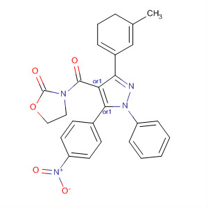 918497-30-0  2-Oxazolidinone,3-[[(4R,5S)-4,5-dihydro-3-(3-methylphenyl)-5-(4-nitrophenyl)-1-phenyl-1H-pyrazol-4-yl]carbonyl]-, rel-