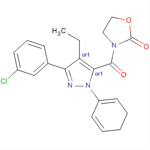 918497-34-4  2-Oxazolidinone,3-[[(4R,5S)-3-(3-chlorophenyl)-4-ethyl-4,5-dihydro-1-phenyl-1H-pyrazol-5-yl]carbonyl]-, rel-
