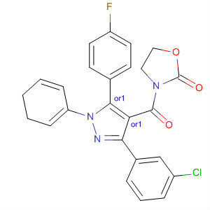 918497-37-7  2-Oxazolidinone,3-[[(4R,5S)-3-(3-chlorophenyl)-5-(4-fluorophenyl)-4,5-dihydro-1-phenyl-1H-pyrazol-4-yl]carbonyl]-, rel-