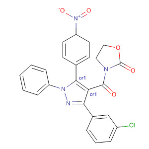 918497-40-2  2-Oxazolidinone,3-[[(4R,5S)-3-(3-chlorophenyl)-4,5-dihydro-5-(4-nitrophenyl)-1-phenyl-1H-pyrazol-4-yl]carbonyl]-, rel-