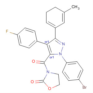918497-69-5  2-Oxazolidinone,3-[[(4R,5S)-1-(4-bromophenyl)-4-(4-fluorophenyl)-4,5-dihydro-3-(3-methylphenyl)-1H-pyrazol-5-yl]carbonyl]-, rel-
