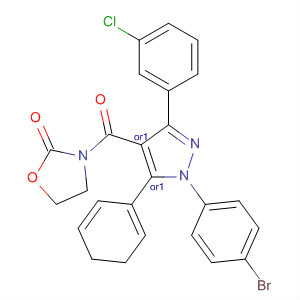 918497-81-1  2-Oxazolidinone,3-[[(4R,5S)-1-(4-bromophenyl)-3-(3-chlorophenyl)-4,5-dihydro-5-phenyl-1H-pyrazol-4-yl]carbonyl]-, rel-