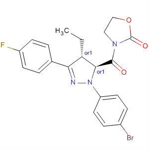 918497-92-4  2-Oxazolidinone,3-[[(4R,5S)-1-(4-bromophenyl)-4-ethyl-3-(4-fluorophenyl)-4,5-dihydro-1H-pyrazol-5-yl]carbonyl]-, rel-
