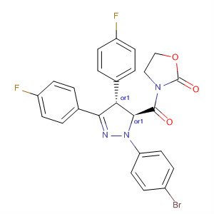 918497-97-9  2-Oxazolidinone,3-[[(4R,5S)-1-(4-bromophenyl)-3,4-bis(4-fluorophenyl)-4,5-dihydro-1H-pyrazol-5-yl]carbonyl]-, rel-
