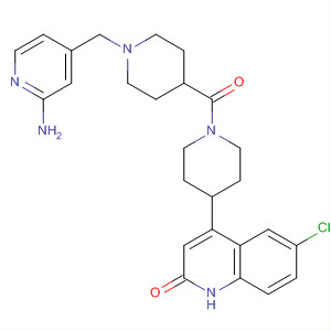 918501-06-1  2(1H)-Quinolinone,4-[1-[[1-[(2-amino-4-pyridinyl)methyl]-4-piperidinyl]carbonyl]-4-piperidinyl]-6-chloro-
