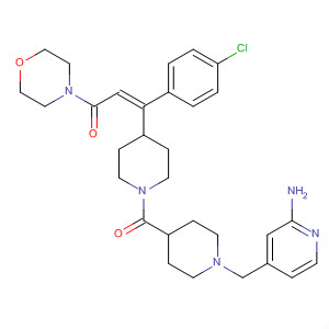 918501-22-1  2-Propen-1-one,3-[1-[[1-[(2-amino-4-pyridinyl)methyl]-4-piperidinyl]carbonyl]-4-piperidinyl]-3-(4-chlorophenyl)-1-(4-morpholinyl)-, (2E)-