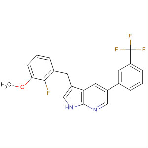 918505-16-5  1H-Pyrrolo[2,3-b]pyridine,3-[(2-fluoro-3-methoxyphenyl)methyl]-5-[3-(trifluoromethyl)phenyl]-