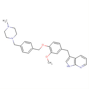 918506-88-4  1H-Pyrrolo[2,3-b]pyridine,3-[[3-methoxy-4-[[4-[(4-methyl-1-piperazinyl)methyl]phenyl]methoxy]phenyl]methyl]-