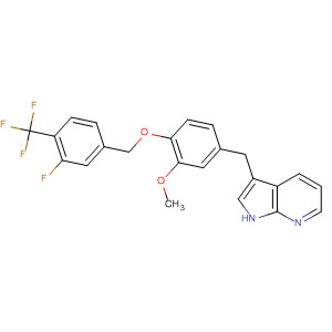 918506-90-8  1H-Pyrrolo[2,3-b]pyridine,3-[[4-[[3-fluoro-4-(trifluoromethyl)phenyl]methoxy]-3-methoxyphenyl]methyl]-