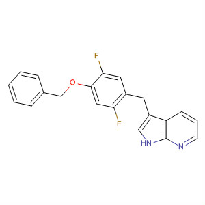 918506-97-5  1H-Pyrrolo[2,3-b]pyridine,3-[[2,5-difluoro-4-(phenylmethoxy)phenyl]methyl]-
