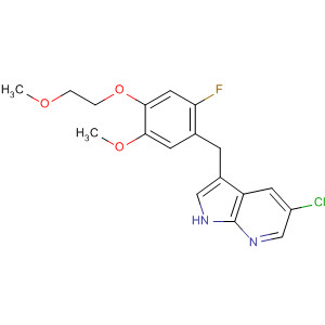 918507-06-9  1H-Pyrrolo[2,3-b]pyridine,5-chloro-3-[[2-fluoro-5-methoxy-4-(2-methoxyethoxy)phenyl]methyl]-
