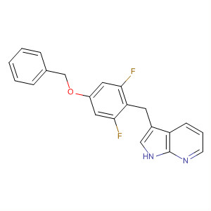 918507-09-2  1H-Pyrrolo[2,3-b]pyridine,3-[[2,6-difluoro-4-(phenylmethoxy)phenyl]methyl]-